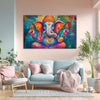 Colorful Ganpati Painting | Spiritual Home Accent God Canvas | Multicolor Lord Ganesha Wall Art for Living Room, Temple, Office or Festive Gift Décor