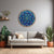 Blue Mandala Round Canvas Wall Art | Intricate Floral & Geometric Pattern with Bohemian Charm for Living Room | Meditation Space & Wall Décor