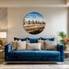 Desert Caravan Journey | Round Camel Procession Canvas Painting | Wall Art for Rustic & Travel-Inspired Decor