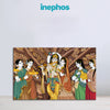 Krishna Raas Leela Painting | Traditional Indian Folk Art Canvas Painting | Religious Spiritual God Playing Flute Wall Art for Traditional & Spiritual Home Decor