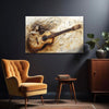 Guitar Melody Muse Painting | Artistic Music & Woman Musician Canvas | Rythmic Music Notes Wall Art for Living Room & Studio Decor