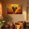 Majestic Vastu Elephant Painting | Royal Elephant in Divine Glow Canvas | Spiritual Animal Wall Art for Living Room, Hallway & Positive Energy Decor