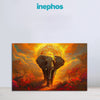 Majestic Vastu Elephant Painting | Royal Elephant in Divine Glow Canvas | Spiritual Animal Wall Art for Living Room, Hallway & Positive Energy Decor
