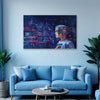 AI Cyberpunk Robot Painting | Futuristic Woman Canvas | Sci-Fi Technology Artificial Intelligence Bot in Neon Lab Wall Art for Home & Office Decor