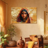 Rajasthani Woman Painting | Ethnic Indian Canvas | Royal Traditional Lady Wall Art for Living Room & Heritage Home Décor
