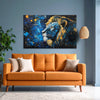 Lion Painting | Galaxy-Inspired Leo Zodiac Canvas | Powerful Abstract Animal Wall Art for Living Room, Kids' Room & Vastu Strength Décor
