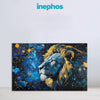 Lion Painting | Galaxy-Inspired Leo Zodiac Canvas | Powerful Abstract Animal Wall Art for Living Room, Kids' Room & Vastu Strength Décor