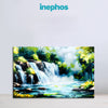 Soothing Waterfall in Forest Painting | Serene River Landscape Nature Canvas | Forest Trees & Sea Wall Art for Home & Office Décor
