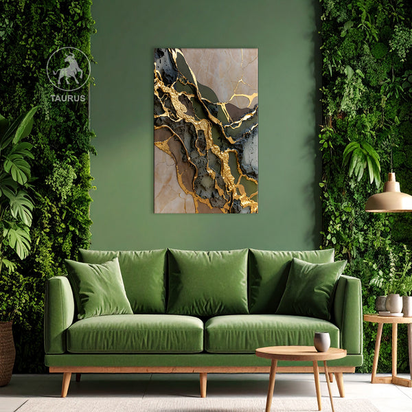 Taurus Zodiac Wall Art | Stability, Grounding & Prosperity Energy | Sacred Earth Flow | Earth Energy Abstract Canvas Painting | Taurus Earth Element Abundance Astrology Artwork | Living Room, Office & Financial Stability Spaces