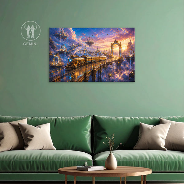 Gemini Zodiac Wall Art | Exploration, Imagination & Infinite Possibilities | Celestial Transit Realm | Cosmic Journey Energy Canvas Painting | Gemini Air Sign Astrology Artwork | Creativity, Vision & Expansive Thinking Spaces