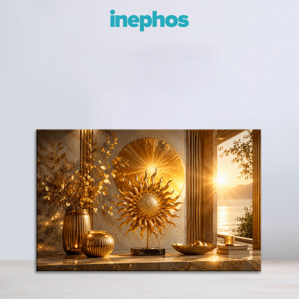 Leo Zodiac Wall Art | Radiance, Prestige & Solar Vitality | Golden Sun Emblem | Royal Fire Energy Canvas Painting | Leo Fire Sign Astrology Artwork | Confidence, Luxury & Empowered Living Spaces