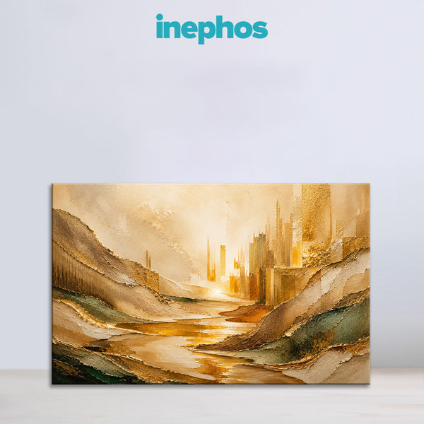 Taurus Zodiac Wall Art | Stability, Luxury & Abundance Energy | Golden Earth Horizon | Prosperity Flow Canvas Painting | Taurus Earth Sign Astrology Artwork | Wealth, Peace & Grounded Living Spaces