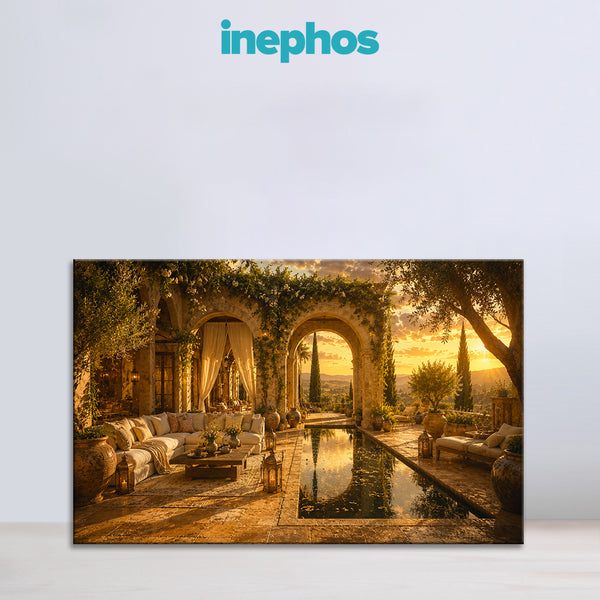Taurus Zodiac Wall Art | Luxury, Comfort & Abundant Living | Golden Serenity Estate | Prosperity & Peace Energy Canvas Painting | Taurus Earth Sign Astrology Artwork | Wealth, Harmony & Elegant Lifestyle Spaces