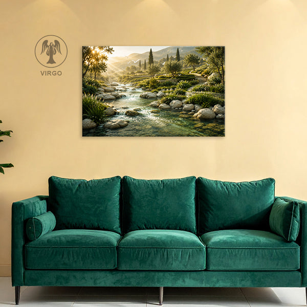 Virgo Zodiac Wall Art | Purity, Healing & Natural Harmony | Sacred Earth Flow | Grounded Serenity Energy Canvas Painting | Virgo Earth Sign Astrology Artwork | Peace, Wellness & Balanced Living Spaces