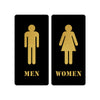 Inephos Acrylic Washroom Signage – Men and Women Toilet Door Sign – Black and Gold – Set of 2