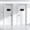 Men & Women Washroom Acrylic Signage with Text & Icon Design | Premium Black & Gold Toilet Sign Board | Modern Restroom Sign for Office, Hotel & Commercial Spaces
