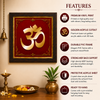 Golden Om Acrylic Photo Frame | Premium Hindu Spiritual Wall Decor | Red & Gold Om Symbol Frame for Home, Office & Pooja Room