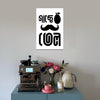 Funny Jackfruit Mustache Poster | Quirky Wall Poster | Vinyl Poster for Hostel, Dorm & Cafe Decor