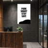 Minimal Parking Safety Sign for Office | Garage, Parking Lot, Society & Workplace | Black & White Modern Wall Art