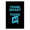 Modern Tech Wall Art for Office, Startup, IT Workspace & Study Room | Minimal Black & Blue Artificial Intelligence Quote Print