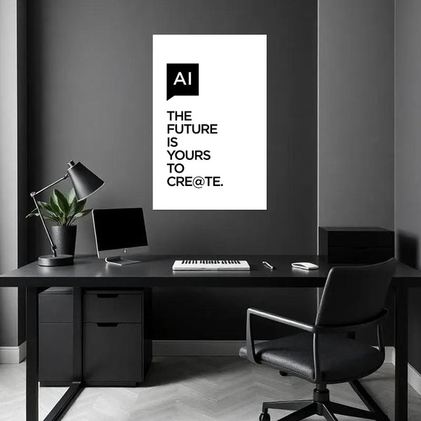 Minimal Tech Wall Art for Office, Startup, Developer Desk & Study Room | Modern Innovation & Motivation Quote Print