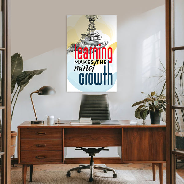 Learning Motivational Poster for Students & Teachers | Inspirational Study Room & Classroom Wall Art Focus & Growth Mindset Décor