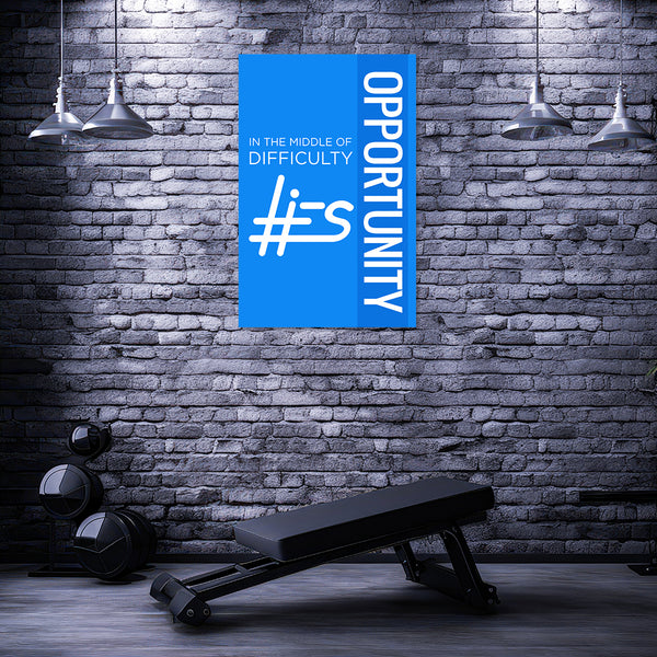 Inspirational Opportunity Quote Poster for Office, Study Room & Classroom | In the Middle of Difficulty Lies Opportunity Wall Poster | Motivational Poster for Success & Growth