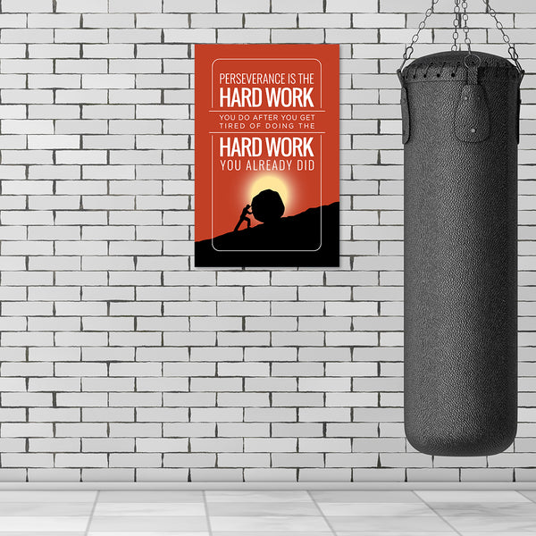 Hard work Motivational Perseverance Wall Poster for Office, Home & Study Rooms | Inspirational Quote Art