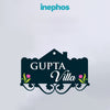 Custom Name Plate for Main Gate | Waterproof Floral Door Sign for Home Entrance, Outdoor Villa Wall Décor, Personalized House Name Board with Elegant Design for Apartment