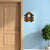 Welcome to Our Home Wooden House Shape Name Plate | Custom Flat Number & Family Name Plate with Ganesh Symbol | Decorative Home Entrance Board for Wall or Door