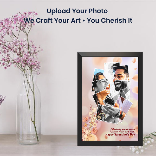 Personalized Couple Photo Frame with Love Collage | Custom Romantic Photo Frame for Valentine, Anniversary & Wedding Gift | Premium PVC Frame