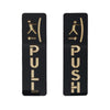 Inephos Push Pull Door Sign Board | Acrylic Office Door Signage for Shops, Restaurants, Hotels & Home | Modern Entrance Sign Plate | Black & Gold | Set of 2